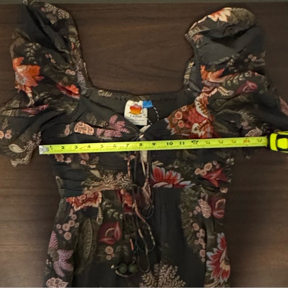 FARM Rio x Anthropologie Floral Midi Dress XS NWT Puff Sleeve Boho - Picture 8 of 12